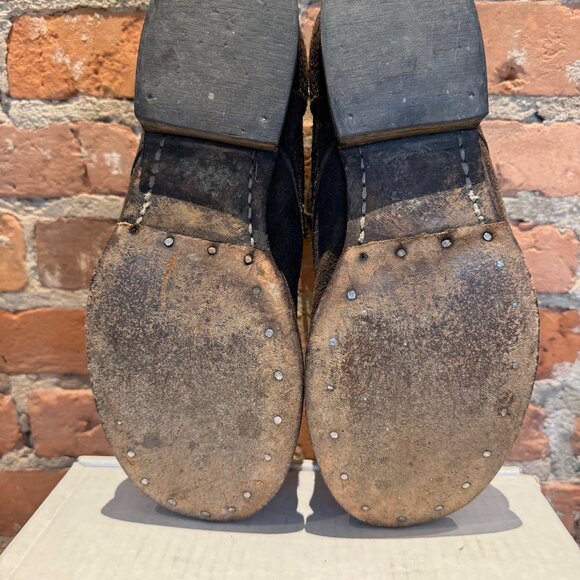 Carpe Diem Distressed Combat Boots – Black Reverse Leather - Picture 10 of 11